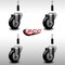 Service Caster 3.5'' SS Black Poly Wheel Swivel 7/8'' Expanding Stem Caster Set, 4PK SCC-SSEX20S3514-PPUB-BLK-78-4 - alternate 2